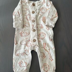 Baby Animal Print One Piece - Cream and Brown 6-9 Months